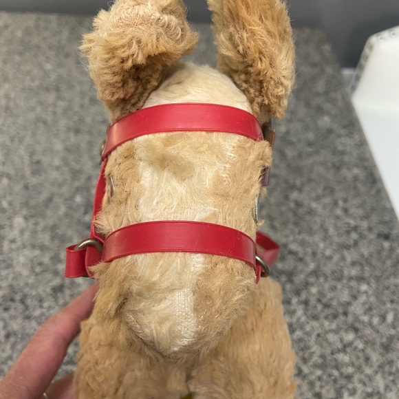 Vintage Stuffed Toy Horse On Metal Cart With Pull Cord 50s-60s Collectible Rare - Picture 8 of 16